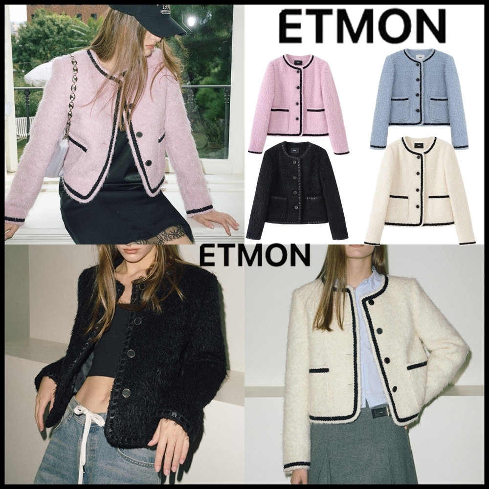 ★大人気★ETMON★Tweed Fur Jacket 4色★送料・関税込★