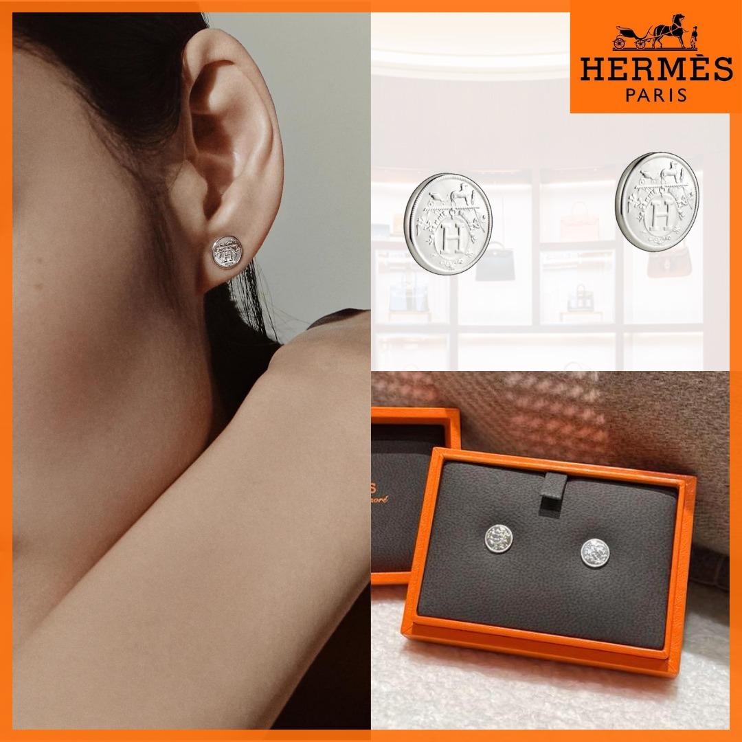 【洗練された美しさ♪】HERMES エクスリブリスTPM ピアス