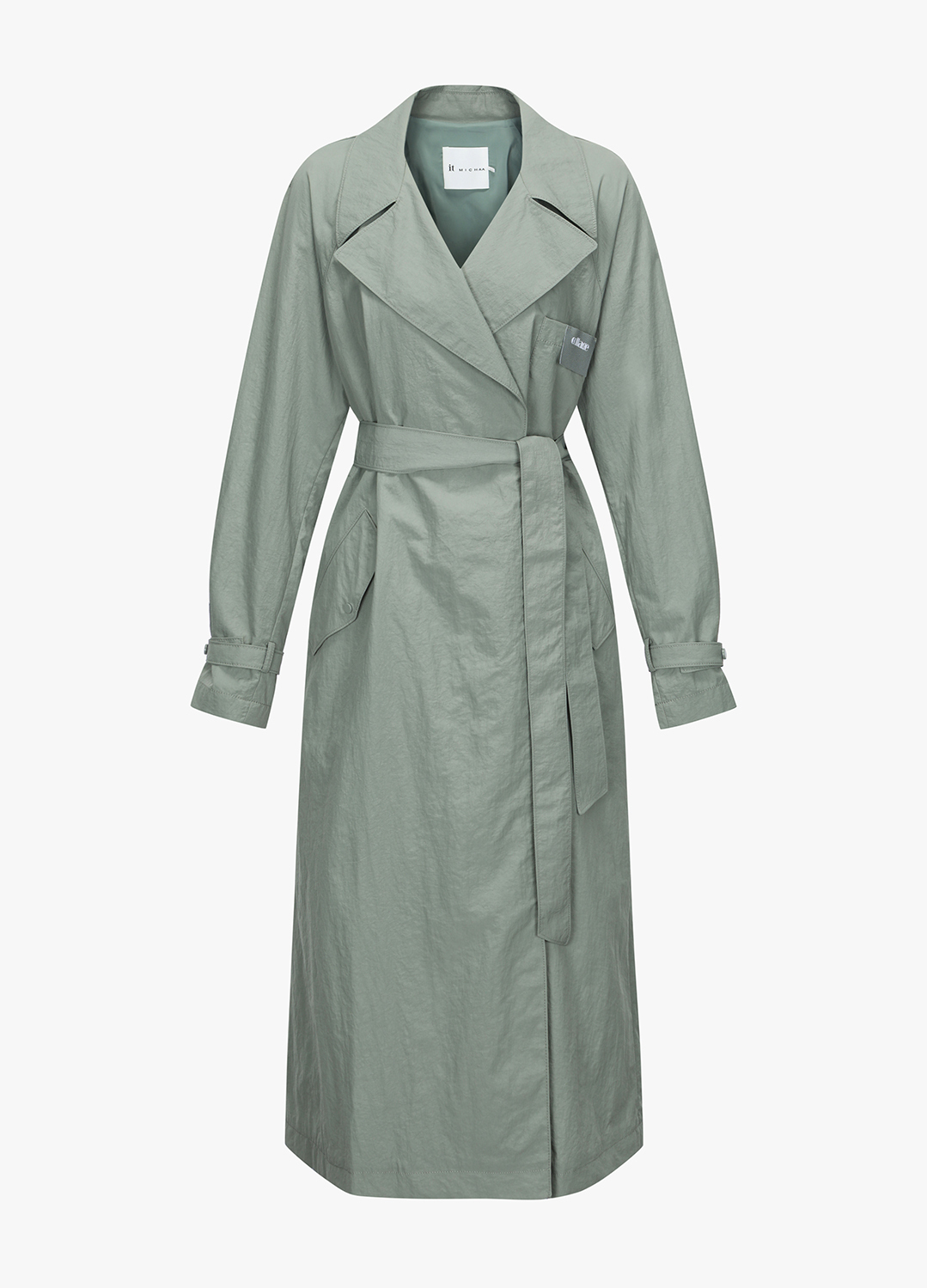 ◆N°21 20AW 最新作◆ベルト付き ラップコート◆Khaki◆ ◇IT MICHAA バックフラップベルト付きトレンチコート