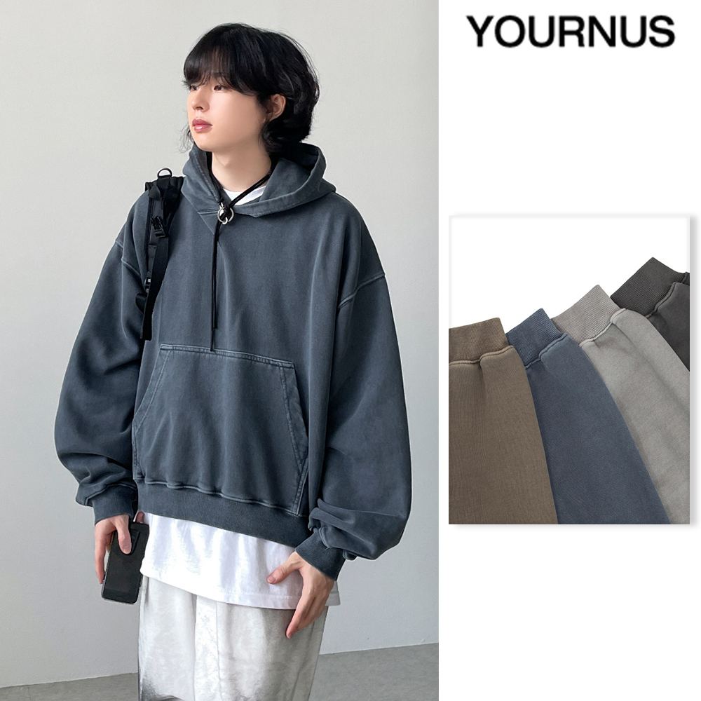【YOURNUS】Prison Dyeing Crop Hoodie