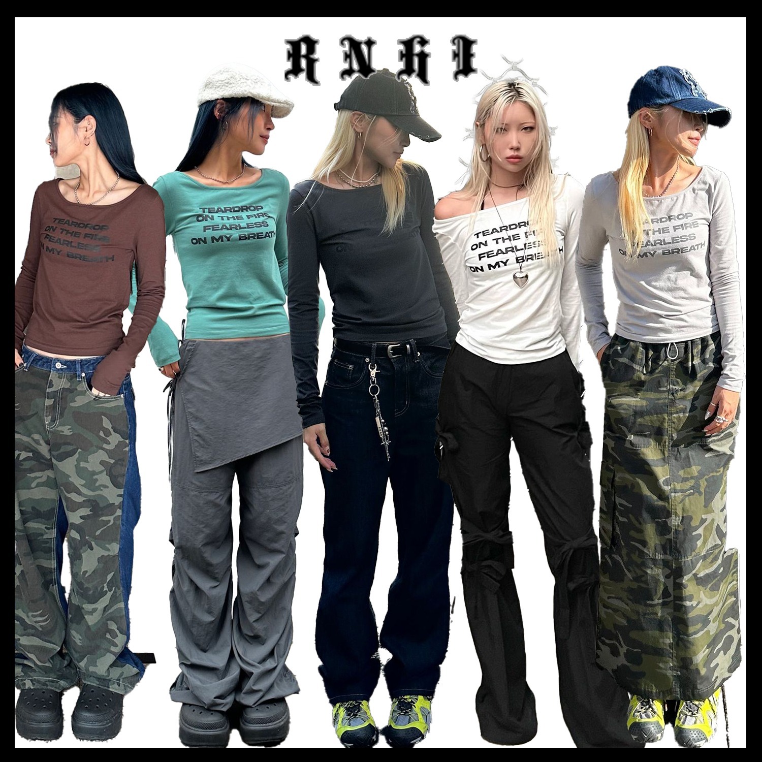 【RUNNINGHIGH】Lettering Slim L/S T-Shirt (7colors) / 追跡付