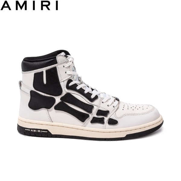 アミリ バンダナデニムスケルスニーカー ホワイト AMIRI アミリ スケルトンハイカットレザースニーカー ホワイト
