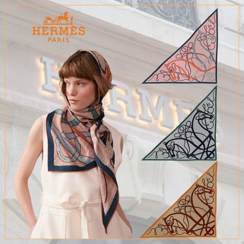 【HERMES】カレ140 Lettres Equestres ストール カシミヤシルク
