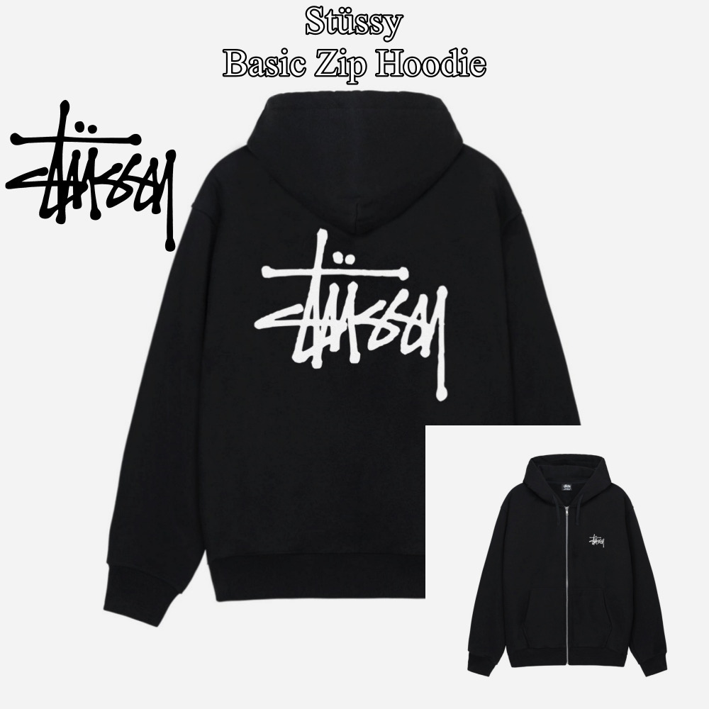 『Stussy』Basic Zip Hoodie★Black★2024★
