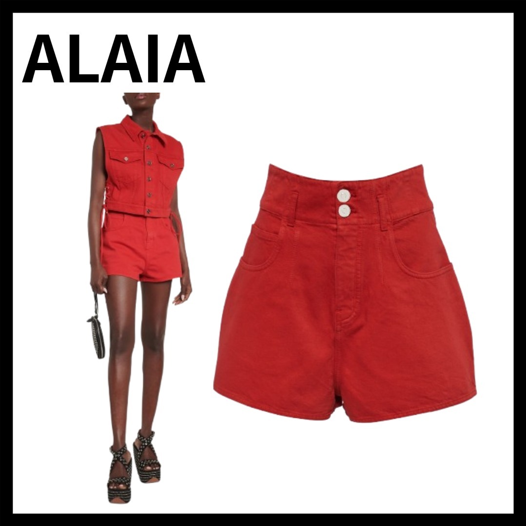 ALAIA アライア ハイライズコットンショートパンツ