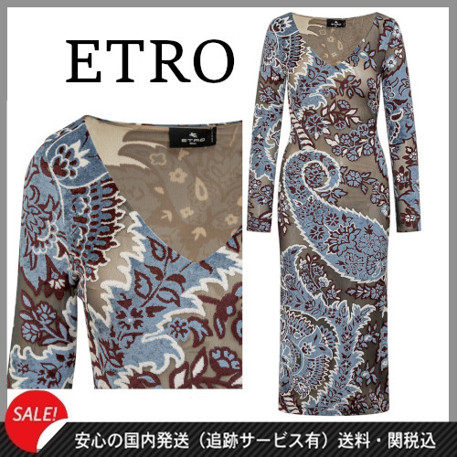 緊急セール【ETRO】ベルベットペイズリードレス★送料関税込