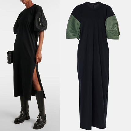 SACAI コットンジャージー ミディドレス
