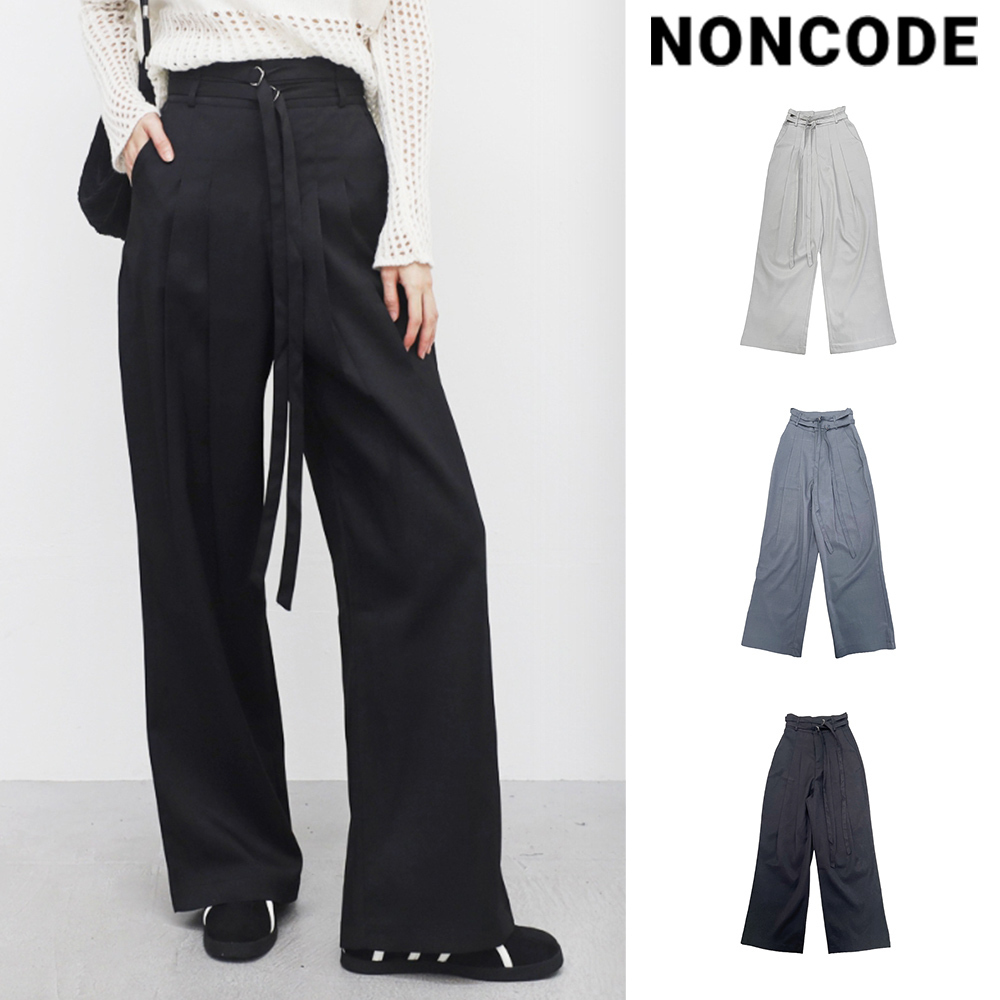 【NONCODE】nein high-waist belt pants (belt set)