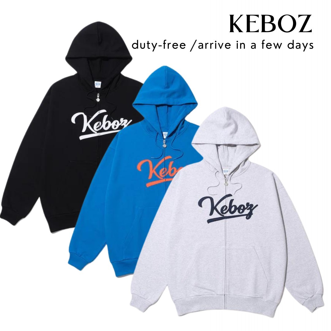 【KEBOZ】ICON LOGO SWEAT FULL ZIP HOODIE