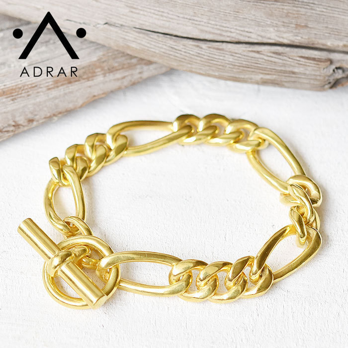 【待望の最新作】≪ADRAR≫ Figaro Chain Bracelet (Gold)