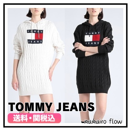 ★ JEANS★ ロゴ 縄編み ニットワンピース 送料関税込