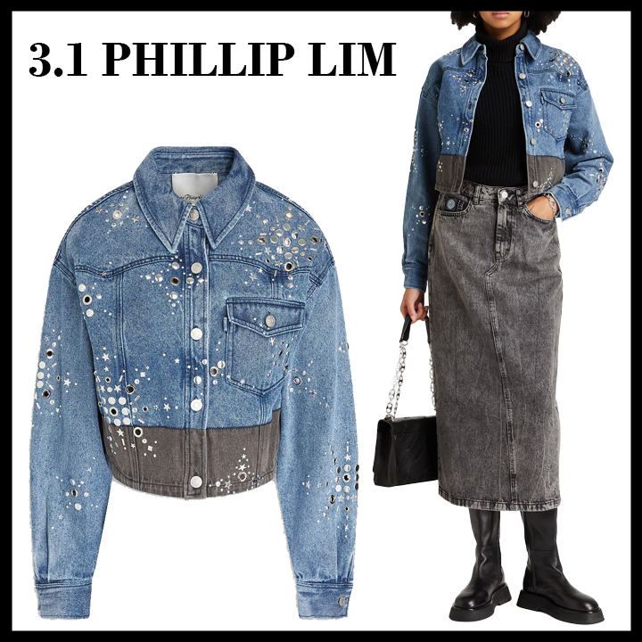 ◆3.1 PHILLIP LIM◆リバティ装飾ツートンデニムジャケット