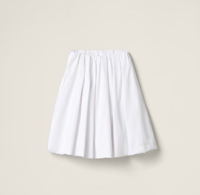 《送料無料》 MIU MIU Poplin and jersey skirt