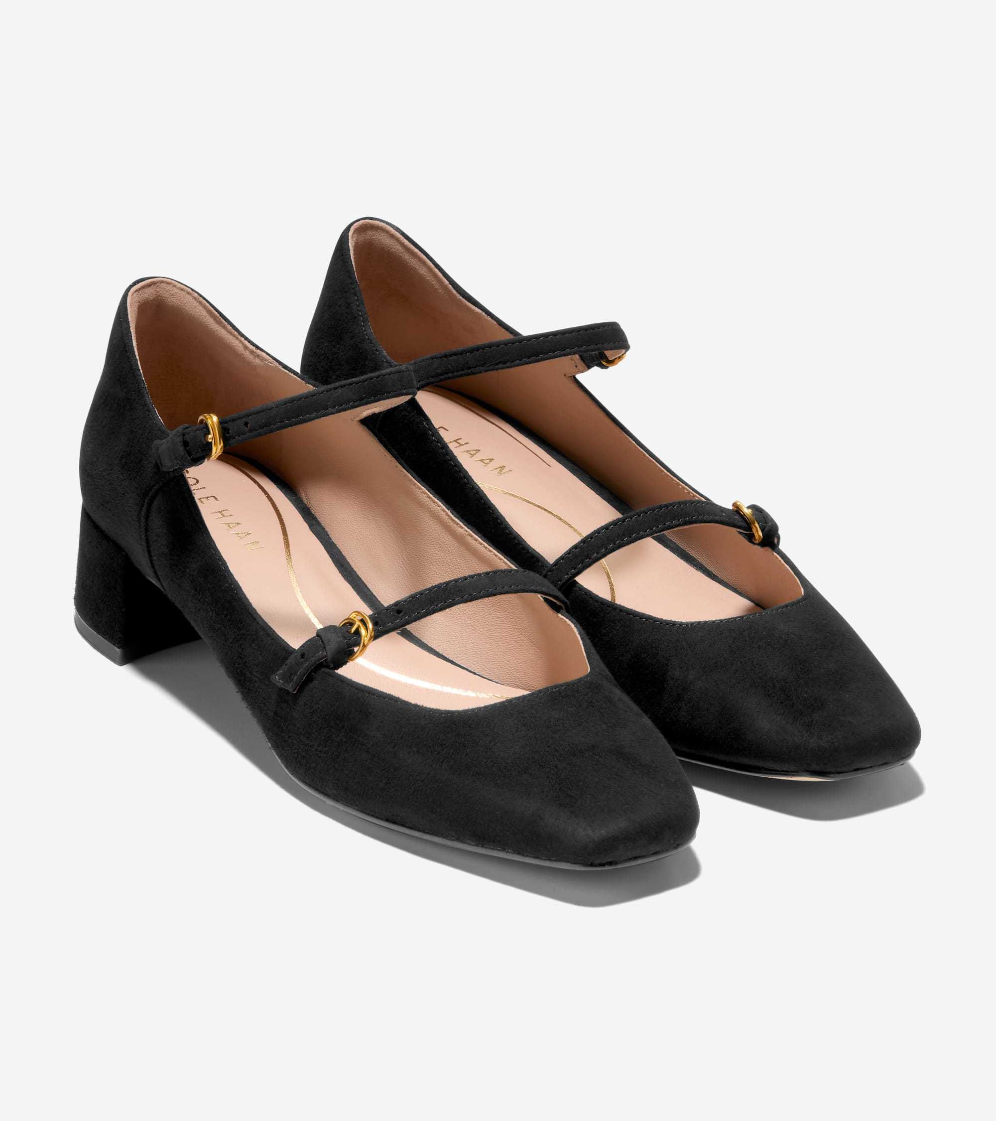 COLE HAAN パクストン メリージェーン パンプ 黒スエード