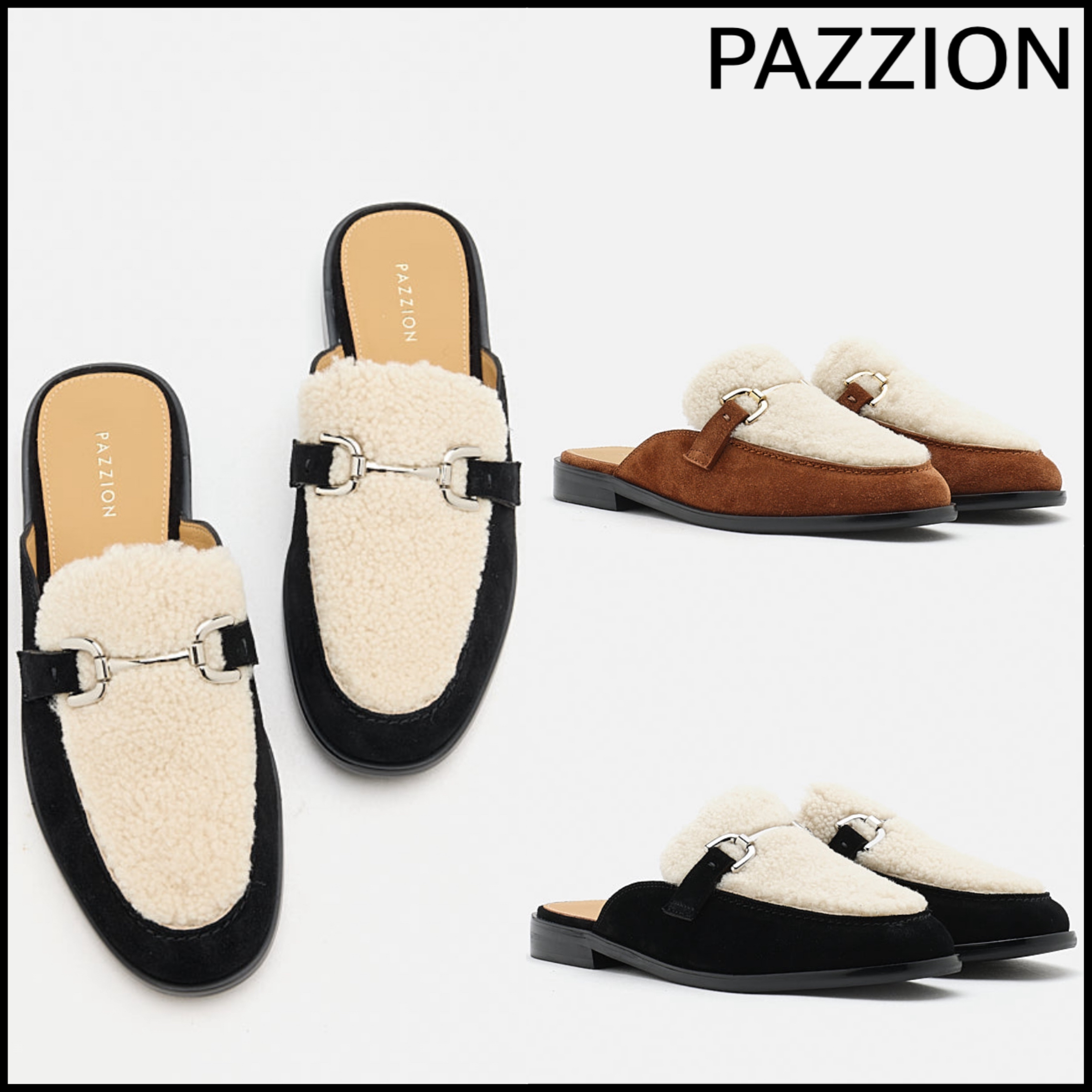 PAZZION【日本未入荷】本革☆ファースエードミュール/ 快適