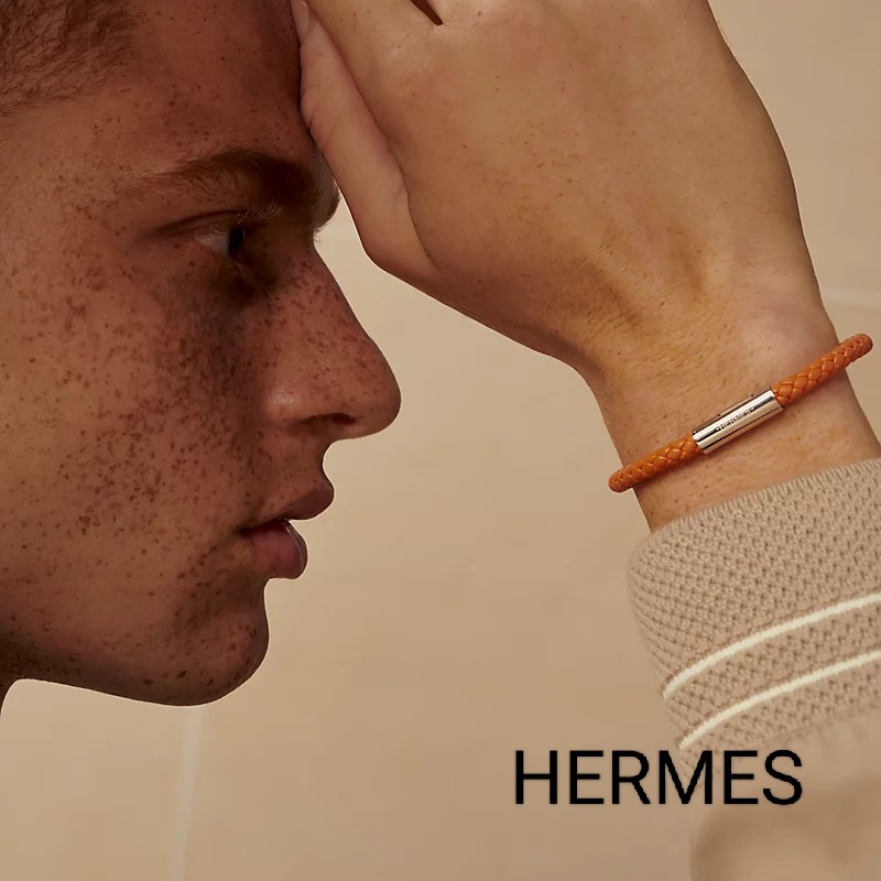 【希少カラー】HERMES メンズ ブレスレット Orange 大好評！！
