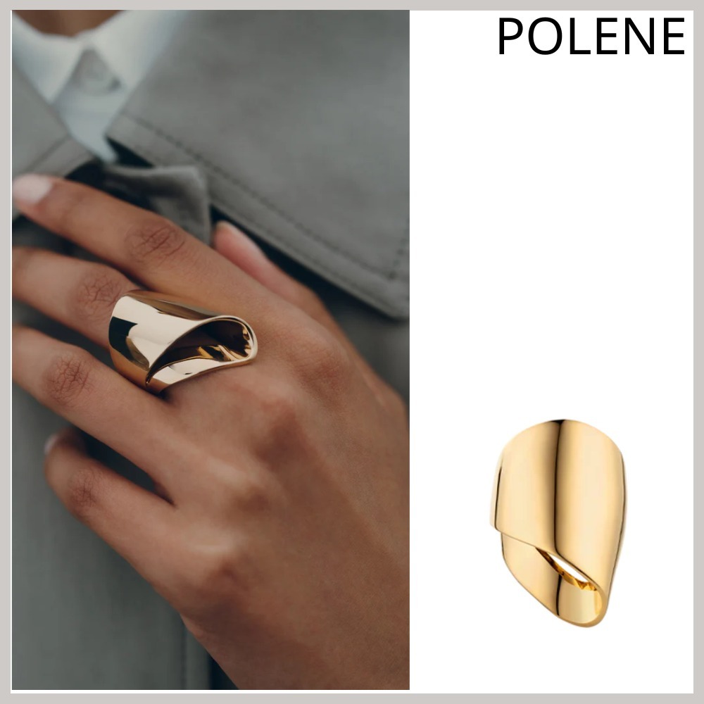 【POLENE】ポレーヌ Eole ドレープドリング Gold 関税送料込