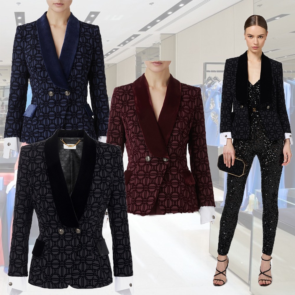 【24-25AW】ELISABETTA フロッククレープ製ダブルジャケット 3色