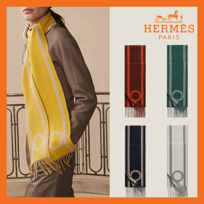 お洒落♪【HERMES】カシミヤマフラー《バンド・ドゥ・レポ》