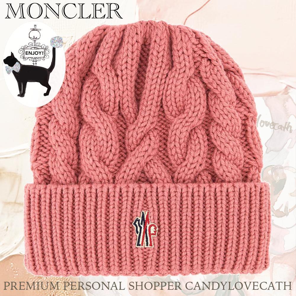ハット MONCLER GRENOBLE Dark Pink Wool Beanie Hat