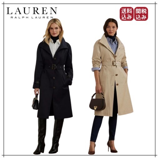 （送料込）LAUREN RALPH LAUREN ベルト付きトレンチコート