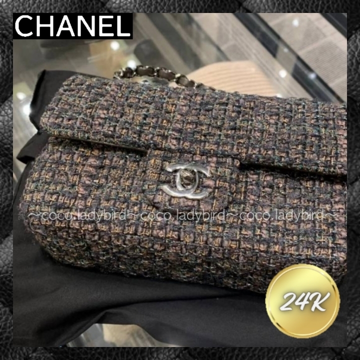 ☆ツイード×ブラウン☆ CHANEL ミニ クラシック ハンドバッグ