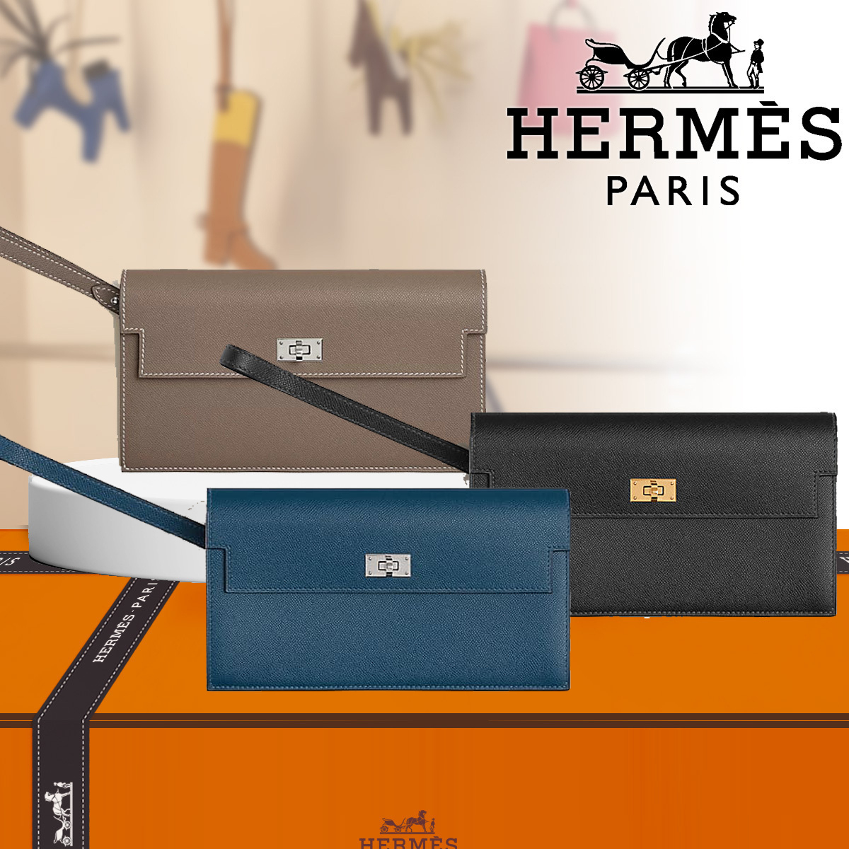 HERMES 長財布 Kelly Pocket Long