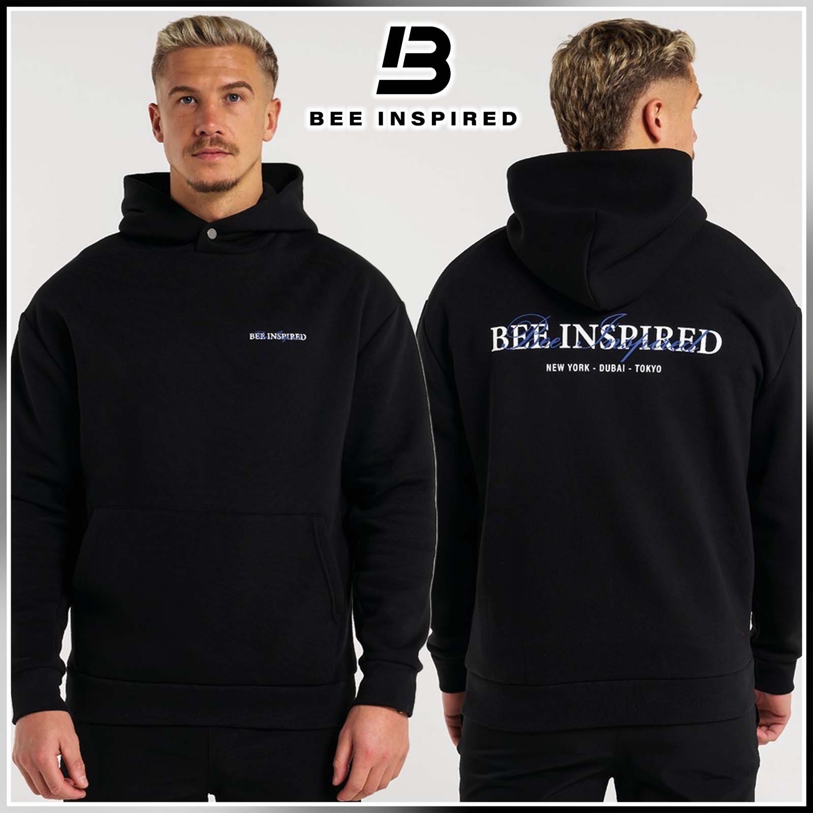 【関&送料込】BEE INSPIRED 新作 STACH ロゴ フーディ パーカー