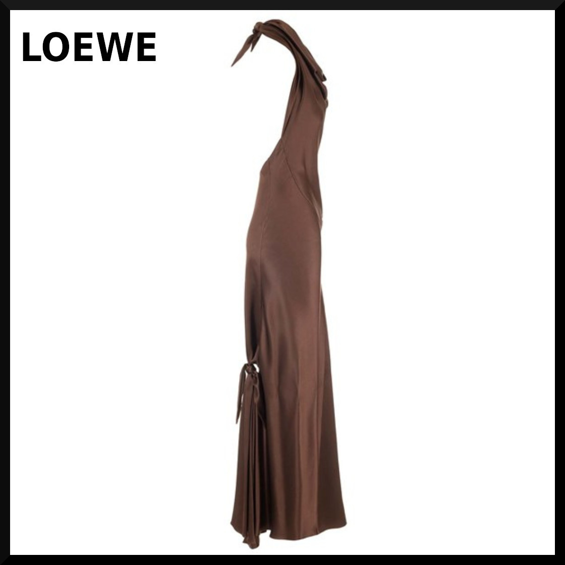 人気★オシャレ】LOEWE シルクドレス LOEWE】シルクサテンのロングスカーフドレス
