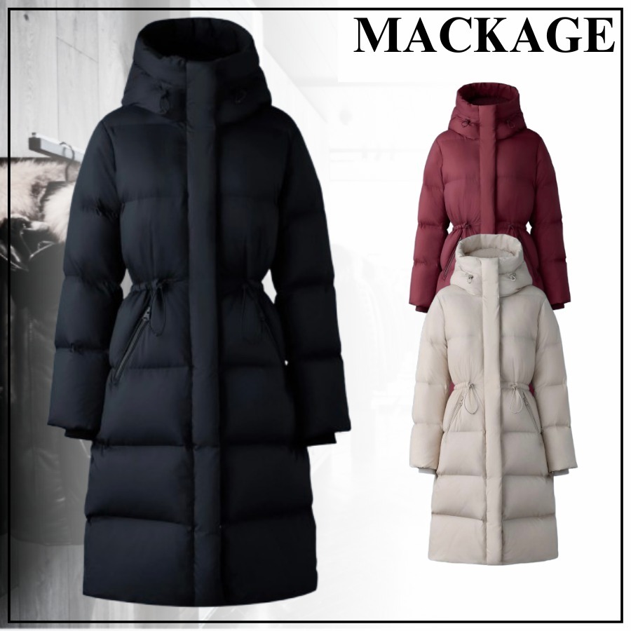 【MACKAGE】ISHANI-SW Softwash フード付きロングダウンコート