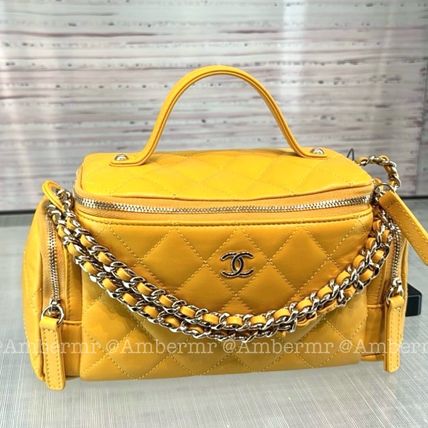 24A 新作【CHANEL】安心国内発送★イエロー バニティバッグ CHANEL シャネル バニティバッグ P4255V – VINTAGE SELECT SHOP