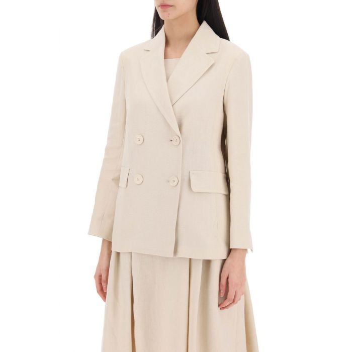 関税込☆VIP価格【S Max Mara】ダブルブレストリネンブレザー