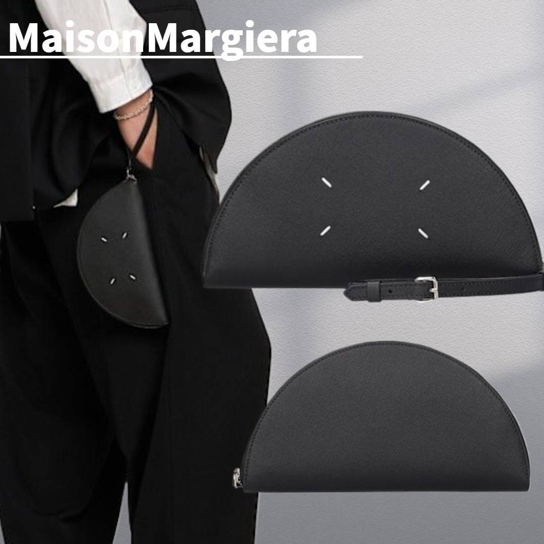 【MAISON MARGIELA】Halfmoonサフィアーノレザーポーチ/クラッチ