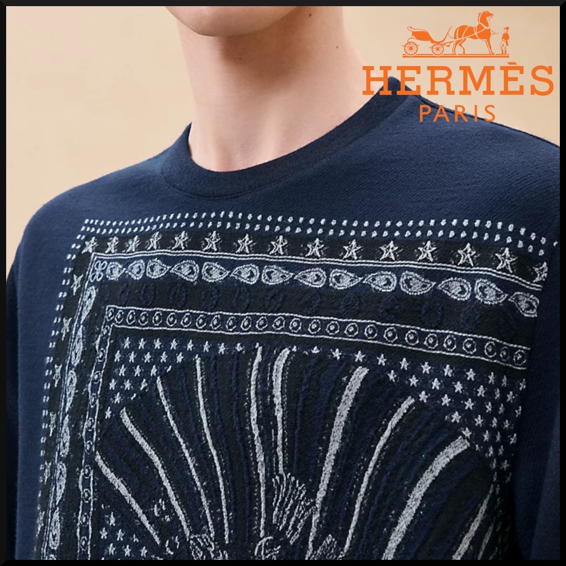 【お洒落☆】HERMES ラウンドネック スウェットシャツ