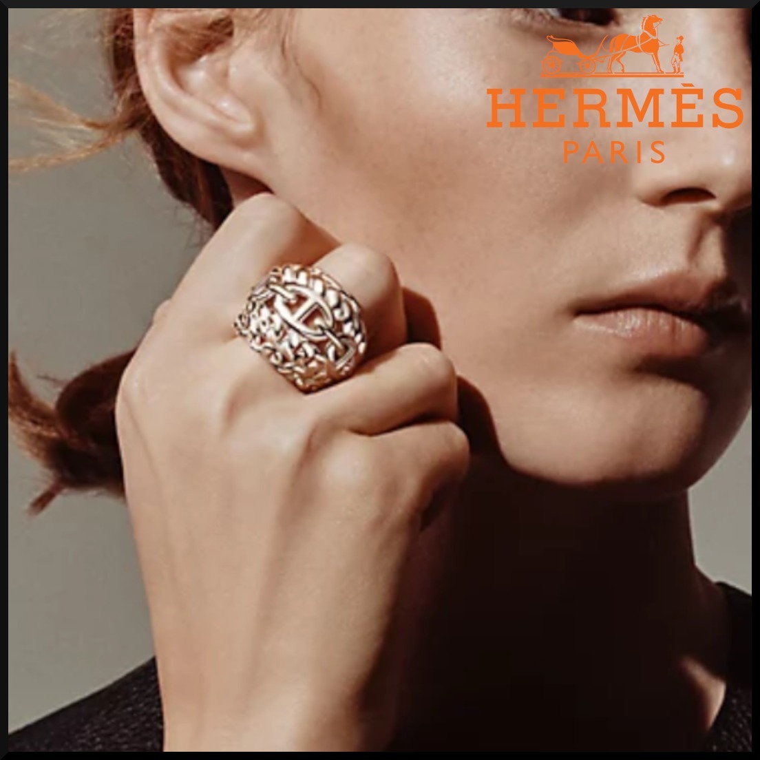 【エレガント★】Hermes Chaine d'ancre Multichaines Ring, TGM