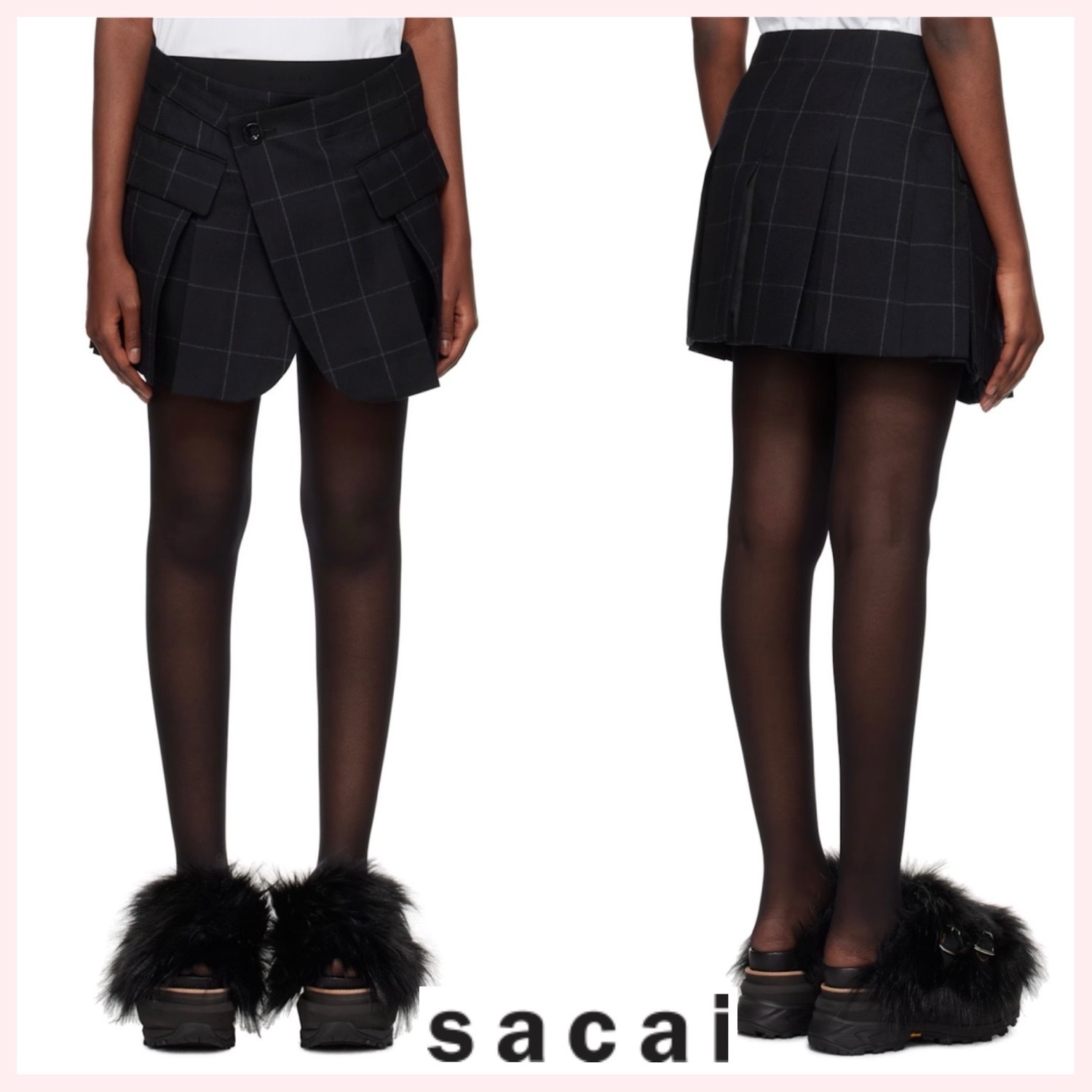 ★sacai★関税込♪日本未入荷♪チェック ウール ショートパンツ
