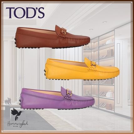 関送込 TOD'S ロゴアクセサリー レザーローファー Woman ブラック トッズ レザー ローファー
