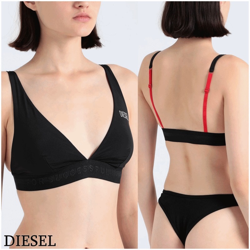 【DIESEL】ロゴ ブラジャー ‐Black *送料込