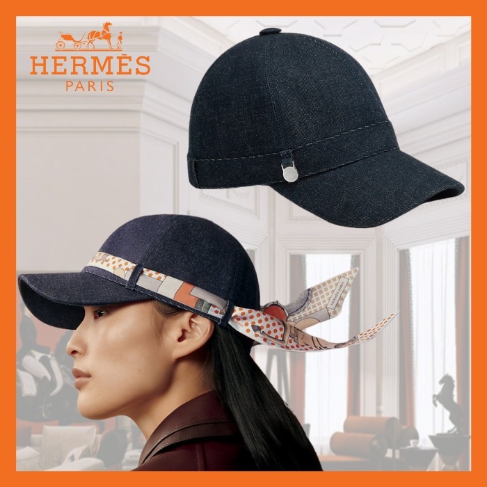 ツイリーとの相性も♪【HERMES】 Joanneデニムキャップ
