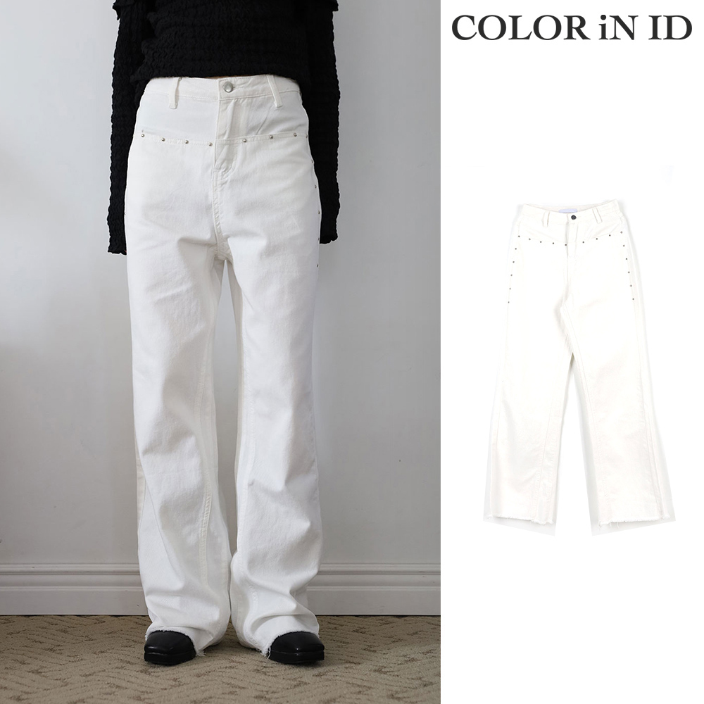 【COLOR iN ID】Down rivet white denim