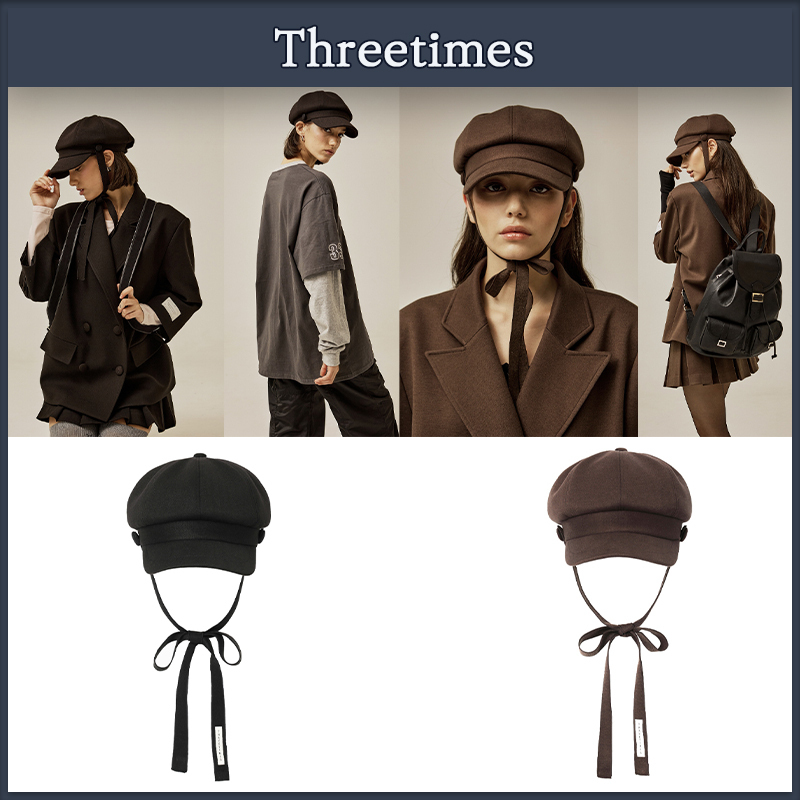 【threetimes】★人気ブランド★ストラップノーズボーイキャップ
