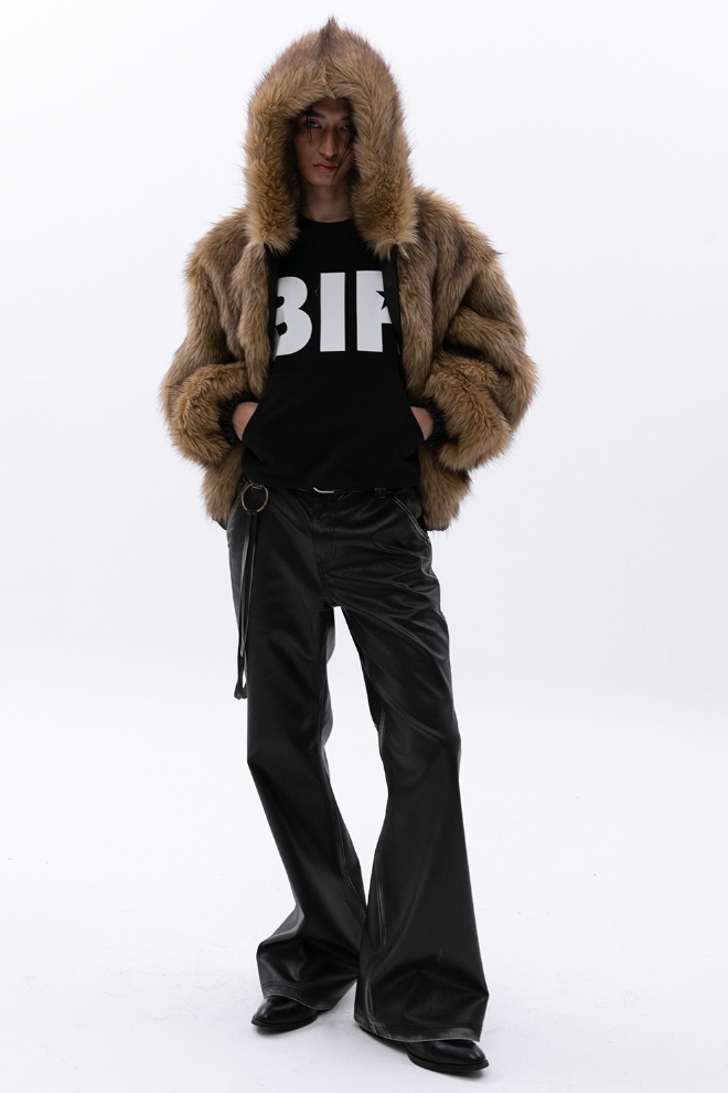 【ESC STUDIO】24FW★ rockstern leather bootcut pants ESC STUDIO】24FW☆ rockstern washing leather bootcut pants