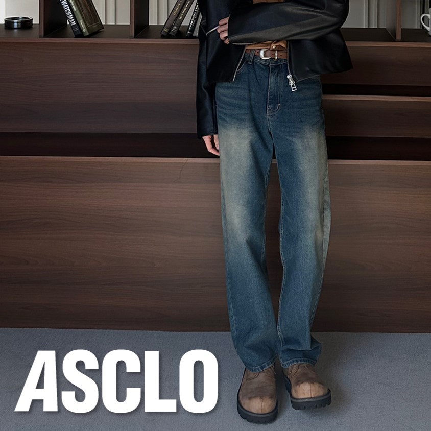 デニム・ジーパン ASCLO Sand Washing Fresh Denim Pants