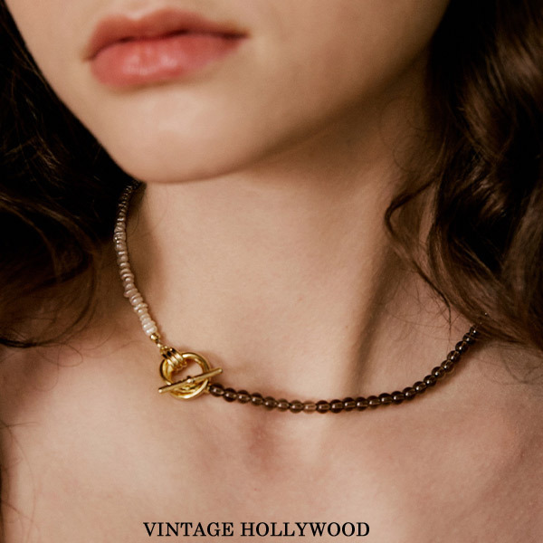 【VINTAGE HOLLYWOOD】Double Ring Pearl Necklace ネックレス