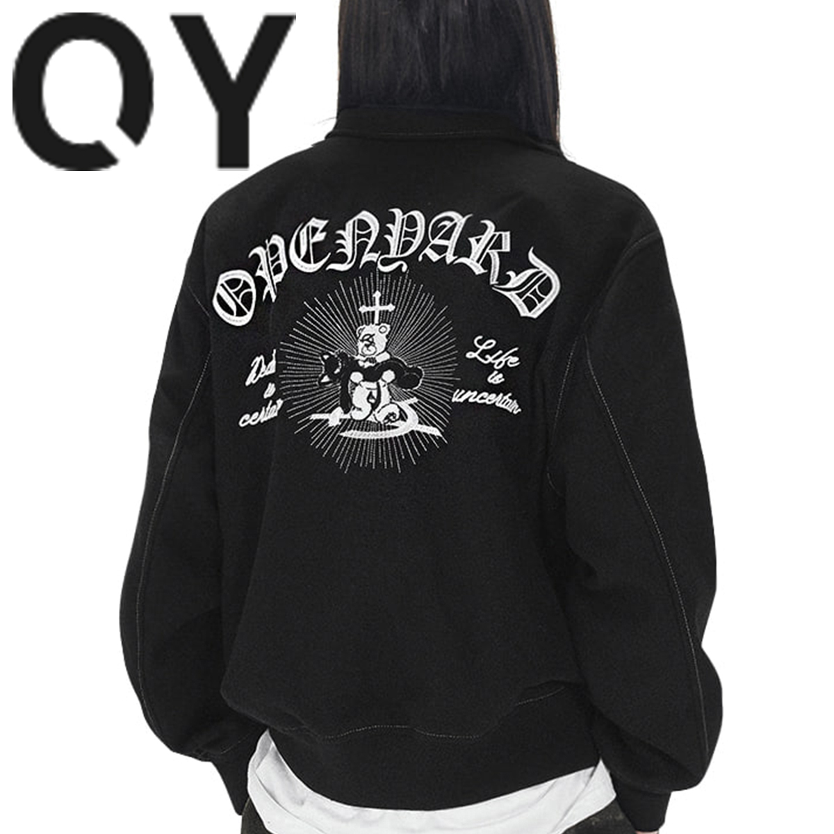 ★OY★PIETA ODOLLY STITCH VARSITY JACKET - BLACK★正規品