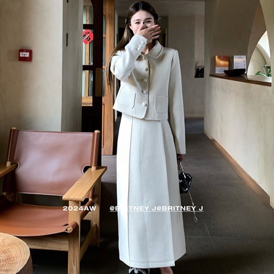 ツーピース ジャケット Aラインスカート 上品 シンプル スーツ