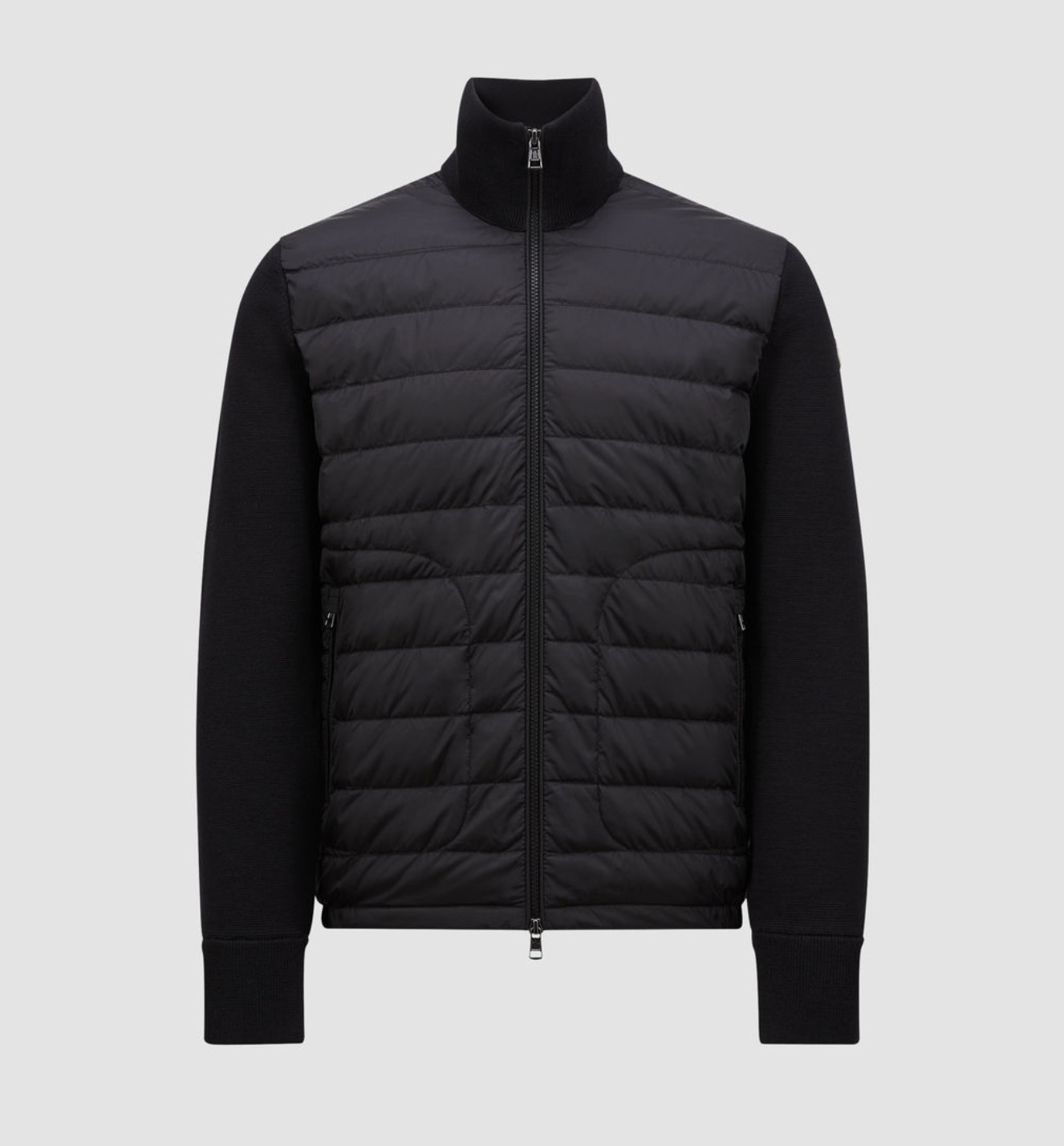 MONCLERモンクレール ロゴ ダウンパディング ニットカーディガン MONCLER - モンクレール MONCLER ライトダウン カーディガン