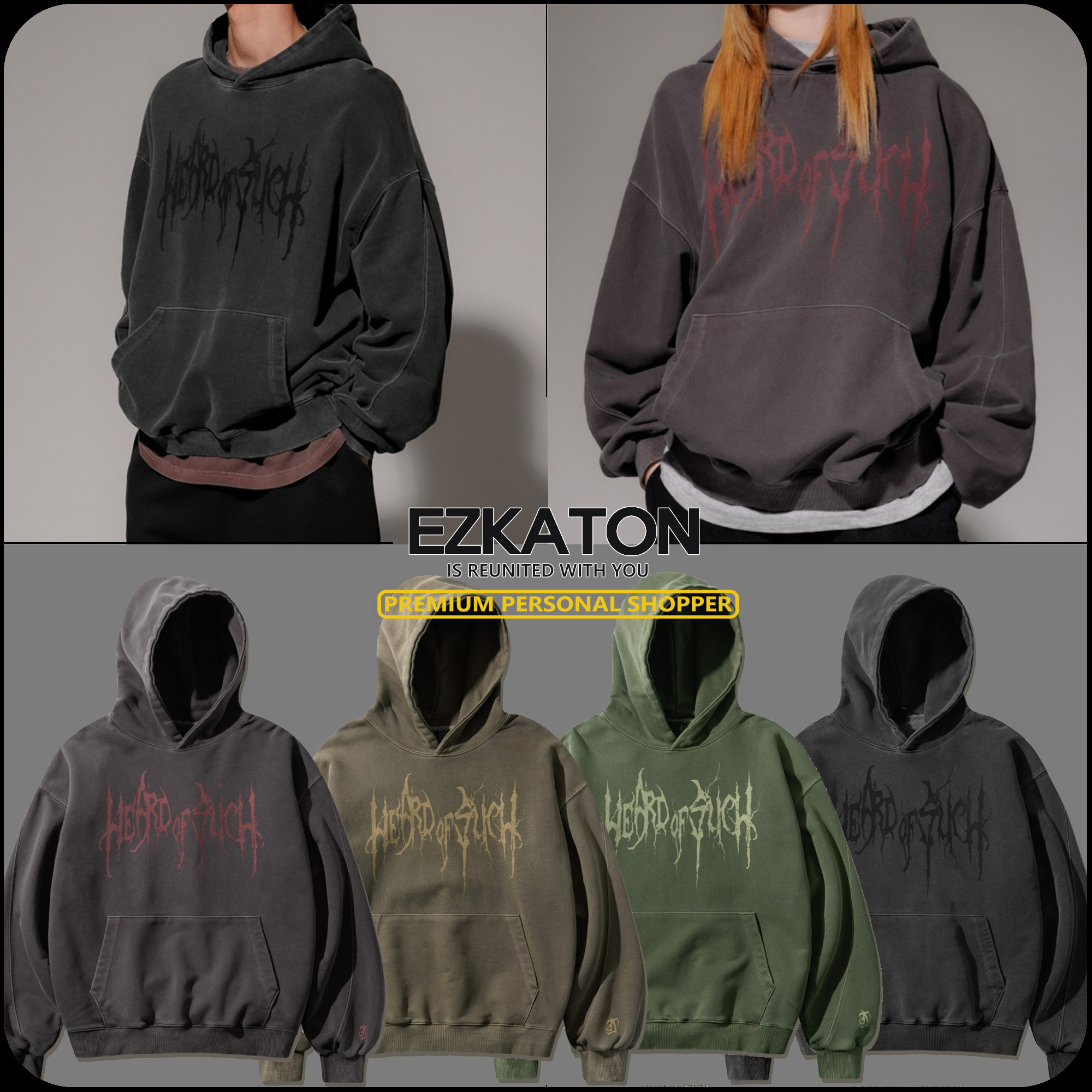 [ EZKATON ]★24FW★韓国人気★NIGHTMARE PIGMENT HOODIE