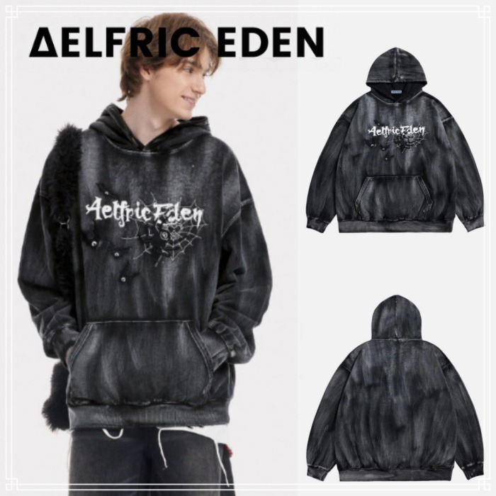 【Aelfric Eden】フード付 スパイダー ウォッシュド パーカー