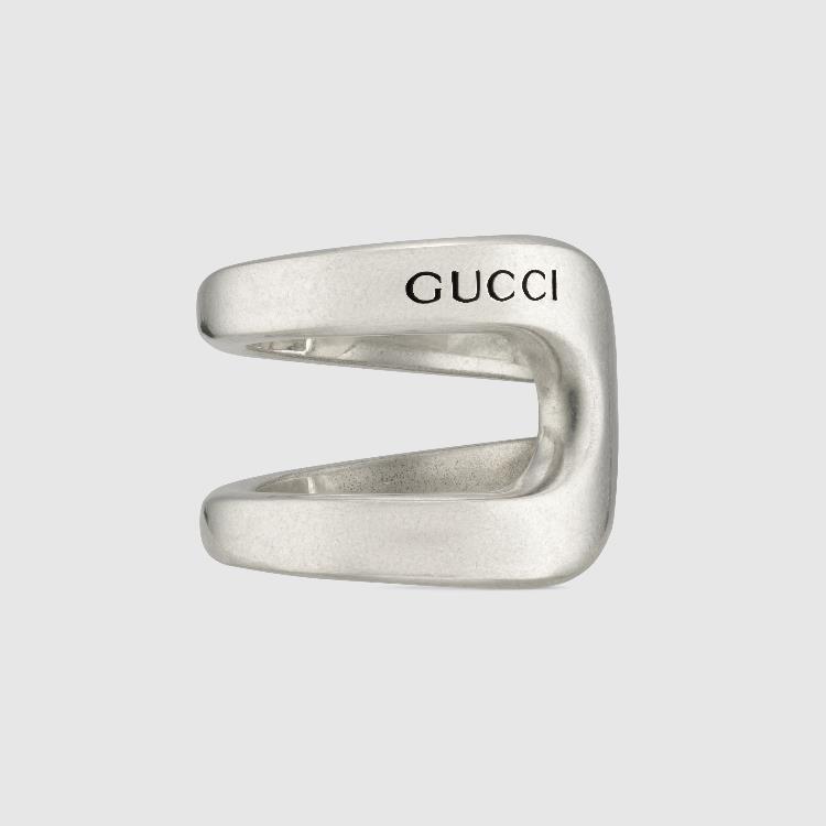 GUCCI(グッチ) Sterling Silver Stirrup Wrapped Horsebit Ring